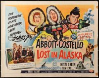 5j0926 LOST IN ALASKA style A 1/2sh 1952 artwork of Bud Abbott & Lou Costello falling on ice!