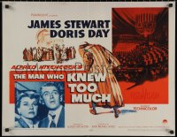 5j0931 MAN WHO KNEW TOO MUCH 1/2sh 1956 James Stewart & Doris Day, Alfred Hitchcock, white title!