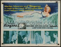5j0939 NIAGARA 1/2sh 1953 classic art of giant sexy Marilyn Monroe on famous waterfall, very rare!