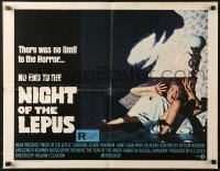 5j0940 NIGHT OF THE LEPUS int'l 1/2sh 1972 cool monster art, how many eyes does horror have!