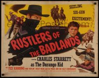 5j0954 RUSTLERS OF THE BADLANDS 1/2sh 1944 Charles Starrett, Tex Harding, Dub Taylor, cool cowboy art!