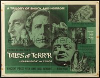 5j0973 TALES OF TERROR 1/2sh 1962 great close up images of Peter Lorre, Vincent Price & Basil Rathbone!