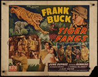 5j0981 TIGER FANGS 1/2sh 1943 Frank Buck, great art of big cat & elephants, ultra rare!