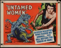 5j0989 UNTAMED WOMEN style A 1/2sh 1952 great art of sexy cave babe and dinosaur, ultra rare!