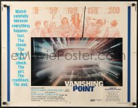 5j0990 VANISHING POINT 1/2sh 1971 car chase cult classic, you never had a trip like this before!