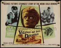 5j0992 VILLAGE OF THE DAMNED style A 1/2sh 1960 George Sanders. the story of the weird child-demons!