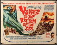 5j0993 VOYAGE TO THE BOTTOM OF THE SEA 1/2sh 1961 different sci-fi art of scuba divers & monster!