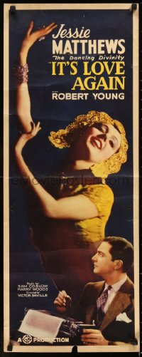 5j0577 IT'S LOVE AGAIN insert 1936 great image of pretty Jessie Matthews & Robert Young!