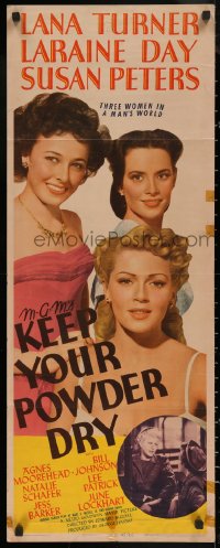 5j0581 KEEP YOUR POWDER DRY insert 1945 image of pretty Lana Turner, Laraine Day & Susan Peters!