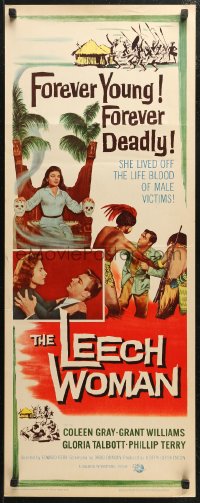 5j0588 LEECH WOMAN insert 1960 deadly female vampire drained love & life from every man she trapped!