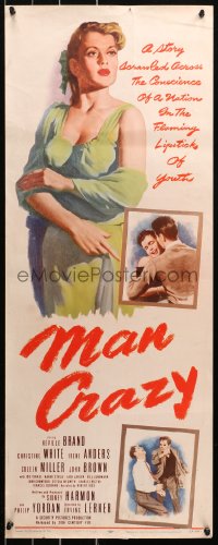 5j0594 MAN CRAZY insert 1953 great full-length artwork of very sexy bad girl Irene Anders!