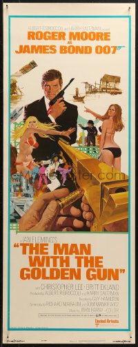5j0595 MAN WITH THE GOLDEN GUN West Hemi insert 1974 Roger Moore as James Bond by Robert McGinnis
