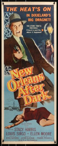 5j0603 NEW ORLEANS AFTER DARK insert 1958 Louisiana drug smuggling, the big Dixieland crime shocker!