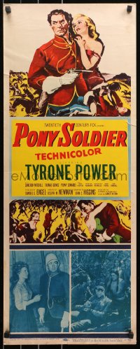 5j0613 PONY SOLDIER insert 1952 art of Royal Canadian Mountie Tyrone Power w/pretty Penny Edwards!