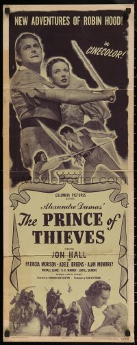 5j0616 PRINCE OF THIEVES insert 1947 Jon Hall as Robin Hood romances Patricia Morison as Maid Marian
