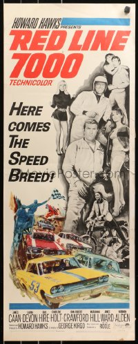 5j0620 RED LINE 7000 insert 1965 Howard Hawks, James Caan, car racing artwork, meet the speed breed!