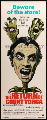 5j0622 RETURN OF COUNT YORGA insert 1971 Robert Quarry, AIP vampires, wild monster art!