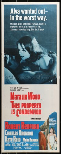 5j0649 THIS PROPERTY IS CONDEMNED insert 1966 close up of sexy Natalie Wood & Robert Redford in bed!