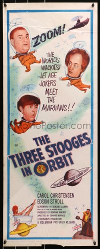 5j0651 THREE STOOGES IN ORBIT insert 1962 astro-nuts Moe, Larry & Curly-Joe meet the sexy Martians!