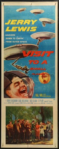 5j0661 VISIT TO A SMALL PLANET insert 1960 wacky alien Jerry Lewis saucers down to Earth from space!