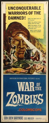 5j0662 WAR OF THE ZOMBIES insert 1965 John Drew Barrymore, unconquerable warriors of the damned!