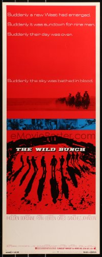5j0669 WILD BUNCH insert 1969 Sam Peckinpah cowboy classic, William Holden & Ernest Borgnine!