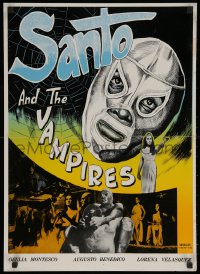 5j0003 SANTO VS LAS MUJERES VAMPIRO Iranian 1966 different art of Mexican masked wrestler Santo!