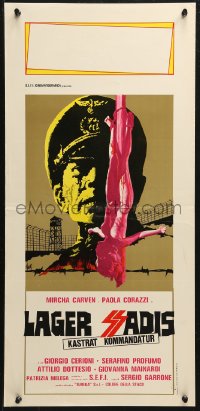 5j0689 CAPTIVE WOMEN II Italian locandina 1976 wild art of woman dangled before Nazi officer!