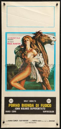 5j0719 LA FIEVRE DANS LA PEAU Italian locandina 1978 sexy nearly naked woman with horse!