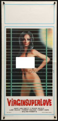 5j0757 VIRGIN SUPER LOVE Italian locandina 1987 Morini art of sexy naked Mary Ann Swett behind blinds!