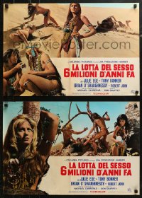 5j0768 CREATURES THE WORLD FORGOT group of 10 Italian 18x26 pbustas 1971 Hammer, Julie Ege & cavemen!