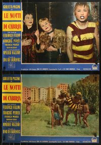 5j0808 NIGHTS OF CABIRIA group of 4 Italian 19x27 pbustas 1957 Federico Fellini, Masina, very rare!