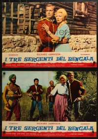 5j0774 THREE SERGEANTS OF BENGAL group of 9 Italian 18x27 pbustas 1965 Umberto Lenzi!