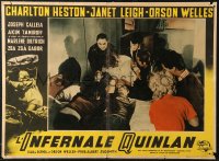 5j0825 TOUCH OF EVIL Italian 19x26 pbusta 1958 Orson Welles, Charlton Heston & Janet Leigh!