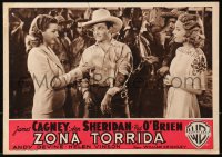 5j0829 TORRID ZONE Italian 10x14 pbusta 1948 James Cagney between sexy Ann Sheridan & Helen Vinson!