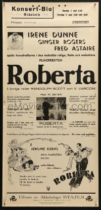 5j0059 ROBERTA Swedish stolpe R1937 Irene Dunne + full-length Astaire & Rogers dancing!