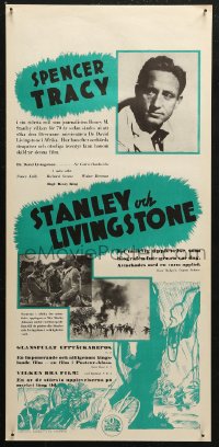5j0060 STANLEY & LIVINGSTONE Swedish stolpe 1939 Spencer Tracy as the explorer of unknown Africa!