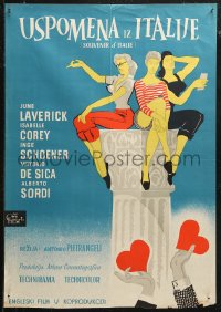 5j1106 IT HAPPENED IN ROME Yugoslavian 19x27 1957 Antonio Pietrangeli's Souvenir d'Italie, sexy art!