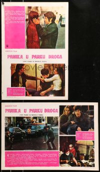 5j1001 PANIC IN NEEDLE PARK group of 4 Yugoslavian LCs 1971 Al Pacino & Winn are heroin addicts in love!