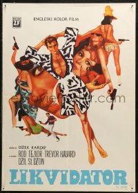5j1118 LIQUIDATOR Yugoslavian 20x28 1966 Rod Taylor, Trevor Howard, Jill St. John & sexy spy babes!