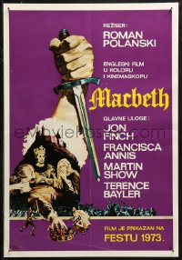 5j1124 MACBETH Yugoslavian 17x24 1973 Roman Polanski, Jon Finch, Francesca Annis, from Shakespeare!