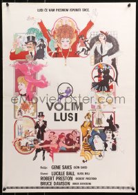 5j1126 MAME Yugoslavian 20x28 1974 Lucille Ball, from Broadway musical, cool Bob Peak artwork!