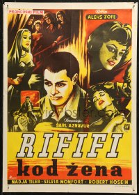 5j1163 RIFF RAFF GIRLS Yugoslavian 20x28 1959 Alex Joffe's Du rififi chez les femmes, bad girls!