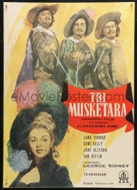 5j1211 THREE MUSKETEERS Yugoslavian 19x26 1948 Lana Turner, Gene Kelly, June Allyson, Lansbury!