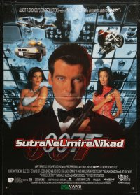 5j1219 TOMORROW NEVER DIES Yugoslavian 19x27 1997 Pierce Brosnan as Bond, Michelle Yeoh, sexy Teri Hatcher!