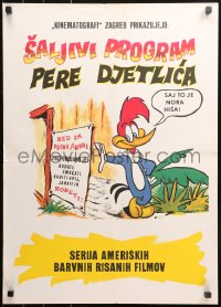 5j1237 WOODY WOODPECKER Yugoslavian 20x27 1960s great art of the character next to sign!