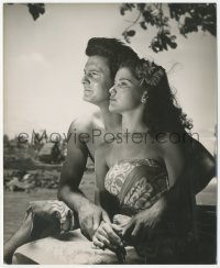 5k0047 BIRD OF PARADISE 8.25x10 still 1951 barechested Louis Jourdan & tropical sexy Debra Paget!