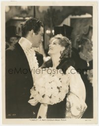 5k0087 CAMILLE 8x10.25 still 1937 romantic close up of Greta Garbo smiling at Robert Taylor!