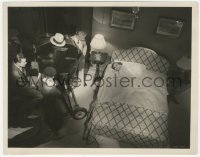 5k0116 CHRISTOPHER STRONG candid 8x10.25 still 1933 Katharine Hepburn in bed while lights are set up!