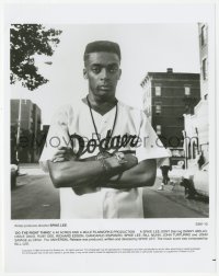 5k0165 DO THE RIGHT THING 8x10.25 still 1989 writer/director/producer Spike Lee w/ Dodgers jersey!